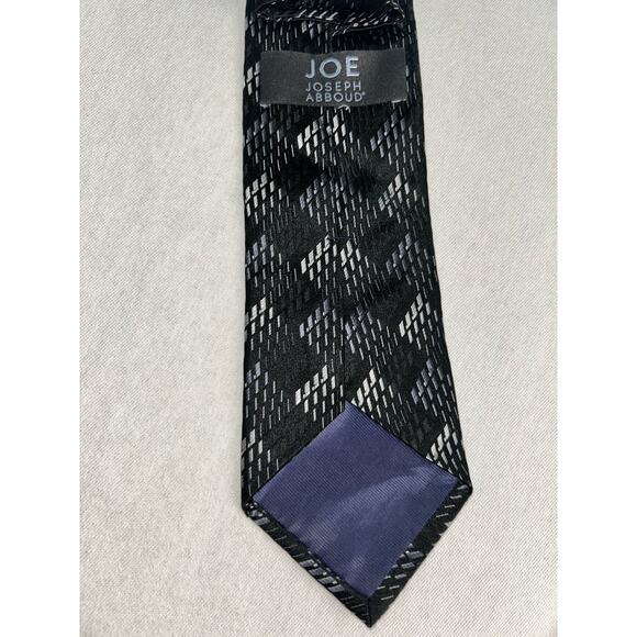 JOE JOSEPH ABBOUD 100% Silk Men’s Tie VGC Gray Black Slate - Picture 4 of 5